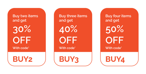 Buy 2 get 30% off with code BUY2 | Buy 3 get 40% off with code BUY3 | Buy 4 get 50% off with code BUY4