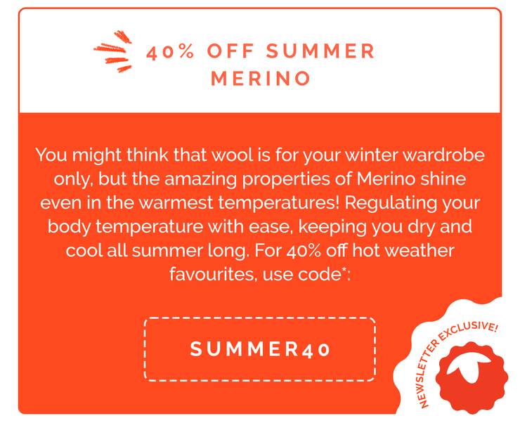 40% off Summer Merino!