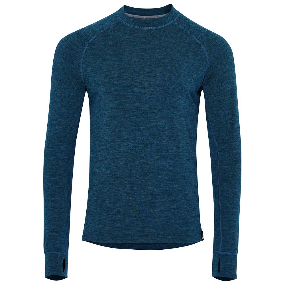 Isobaa | Mens 160 Merino Active Long Sleeve Crew (Petrol) | Elevate your active wardrobe with our Men's 160 Merino Active Long Sleeve Crew, expertly crafted from 160g 18.5 micron superfine merino wool