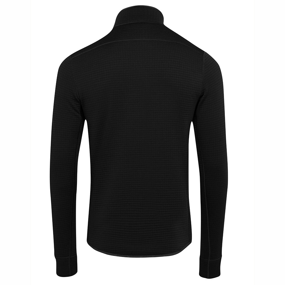 Isobaa | Mens 260 Merino Blend Grid Fleece (Black) | Stay warm and comfortable during your cold-weather activities with the 260 Merino Blend Grid Fleece Half Zip