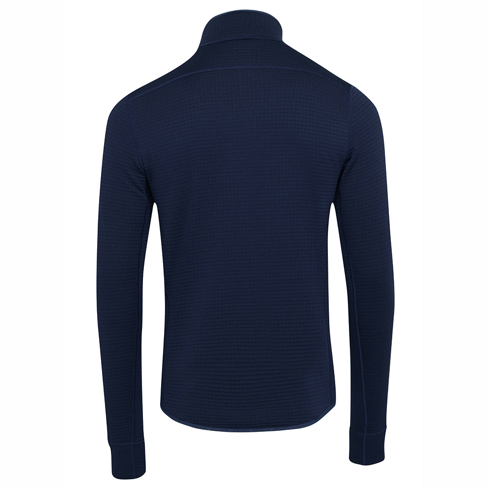 Isobaa | Mens 260 Merino Blend Grid Fleece (Navy) | Stay warm and comfortable during your cold-weather activities with the 260 Merino Blend Grid Fleece Half Zip