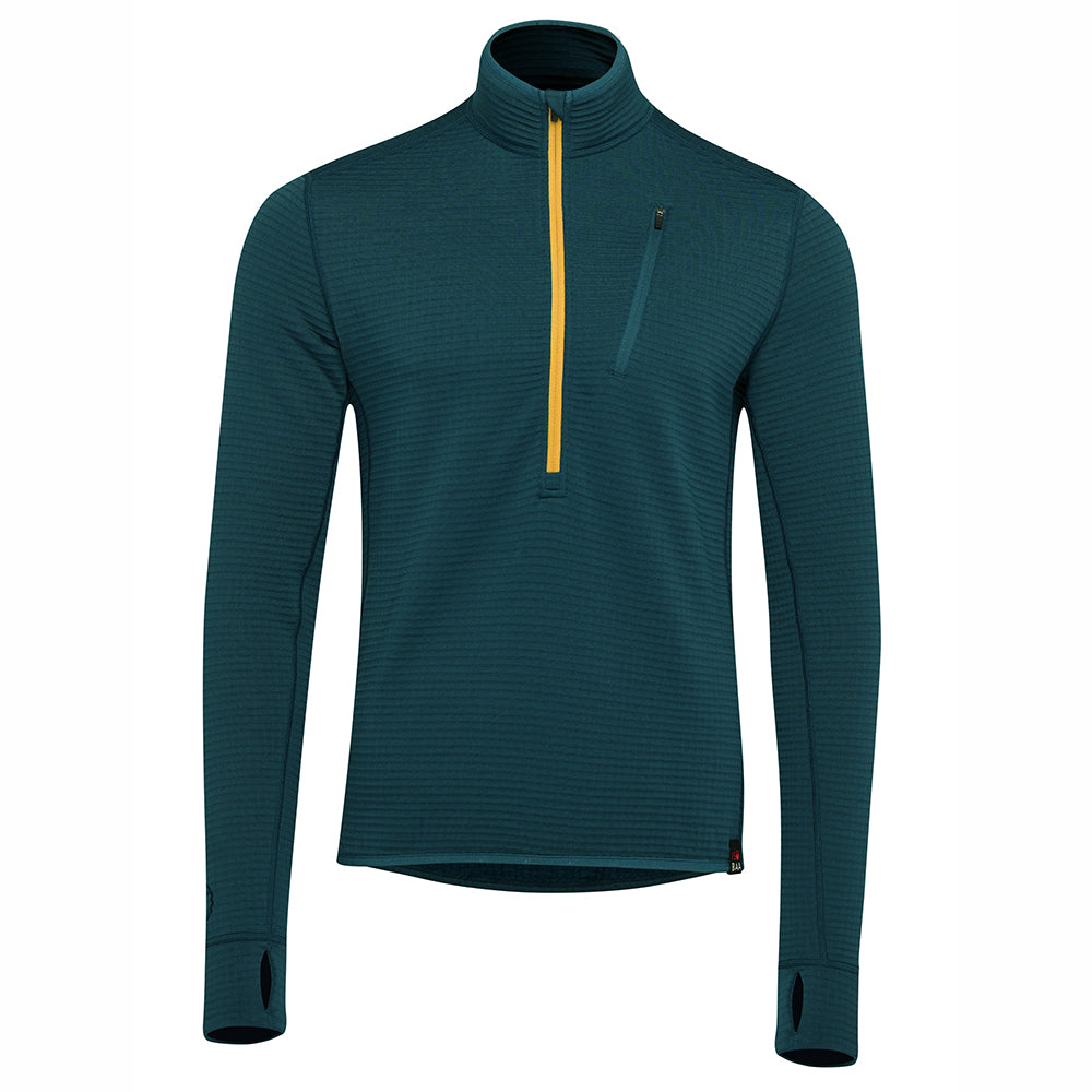 Isobaa | Mens 260 Merino Blend Grid Fleece (Petrol) | Stay warm and comfortable during your cold-weather activities with the 260 Merino Blend Grid Fleece Half Zip