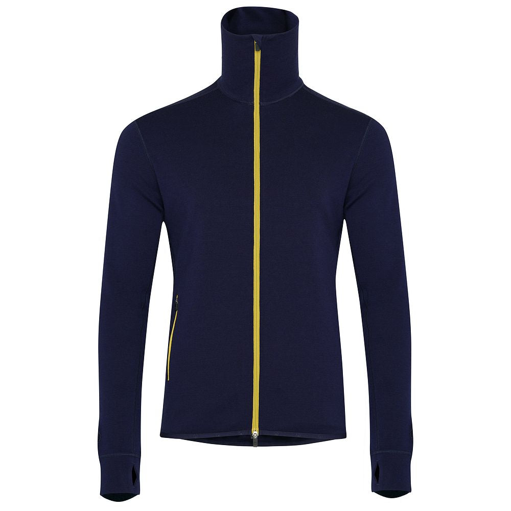 Isobaa | Mens 320 Merino Full Zip (Navy/Lime) | Step into a new level of comfort and versatility with our 320 Merino Full Zip Jacket