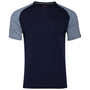 Mens Merino 150 Raglan Baseball Tee (Navy/Sky)