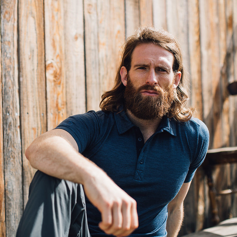 Isobaa | Mens Merino 180 Short Sleeve Polo Shirt (Black) | The ultimate Merino wool polo — perfect for weekend hikes, bike commutes, post-adventure coffee stops, office days, and everything in-between.