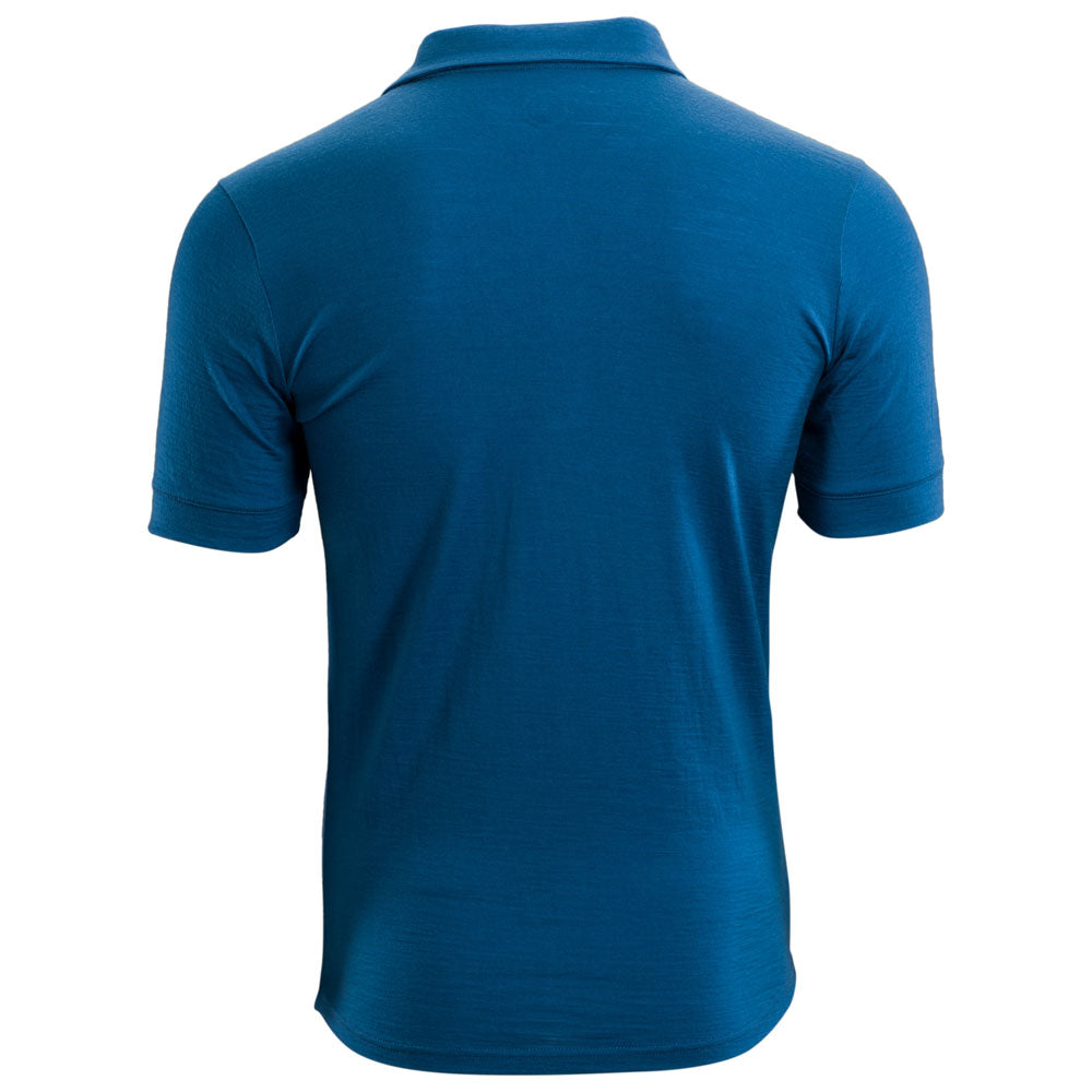 Isobaa |Mens Merino 180 Short Sleeve Polo Shirt (Plain Blue) | The ultimate Merino wool polo – perfect for weekend hikes, bike commutes, post-adventure coffee stops, office days, and everything in-between.