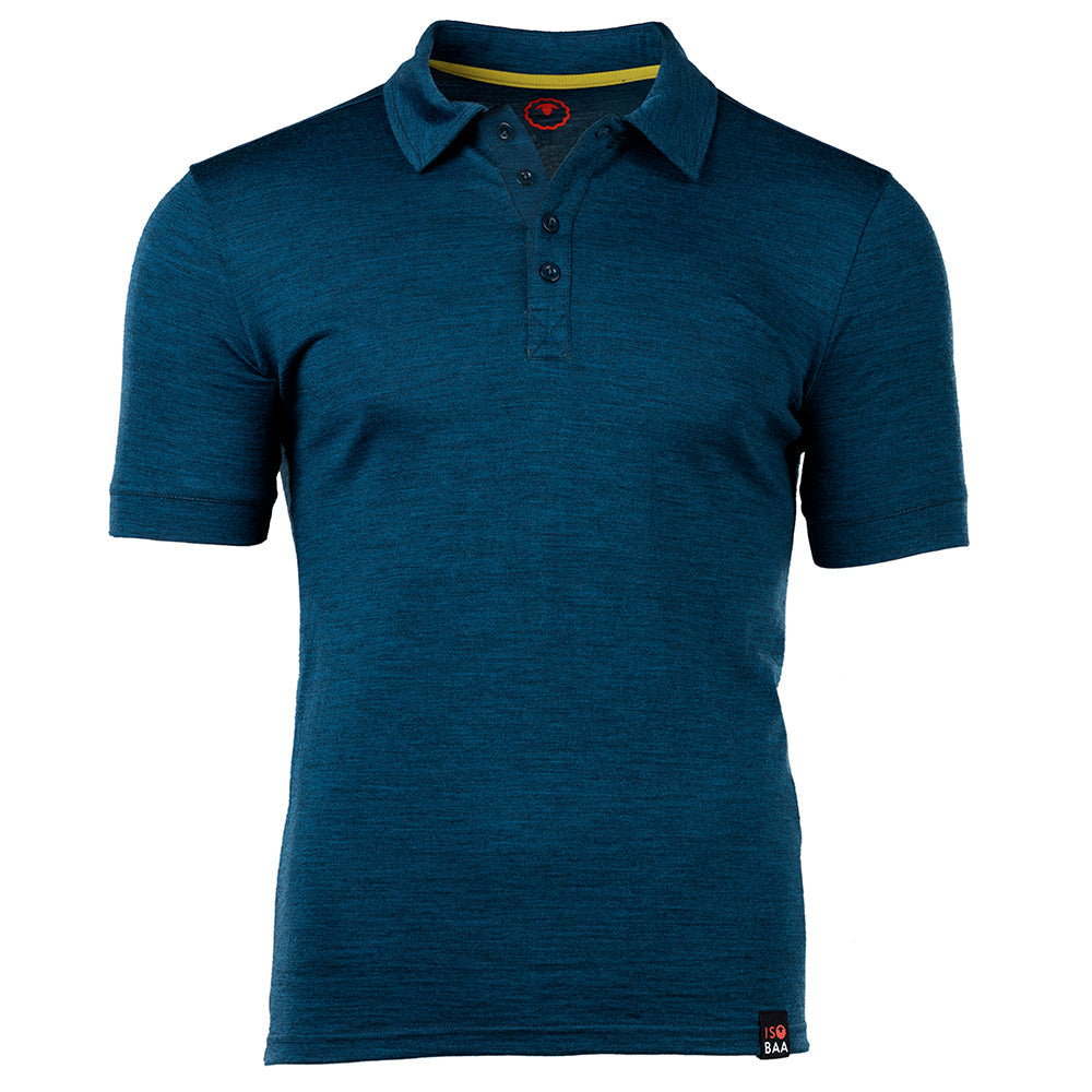 Isobaa |Mens Merino 180 Short Sleeve Polo Shirt (Plain Petrol) | The ultimate Merino wool polo – perfect for weekend hikes, bike commutes, post-adventure coffee stops, office days, and everything in-between.