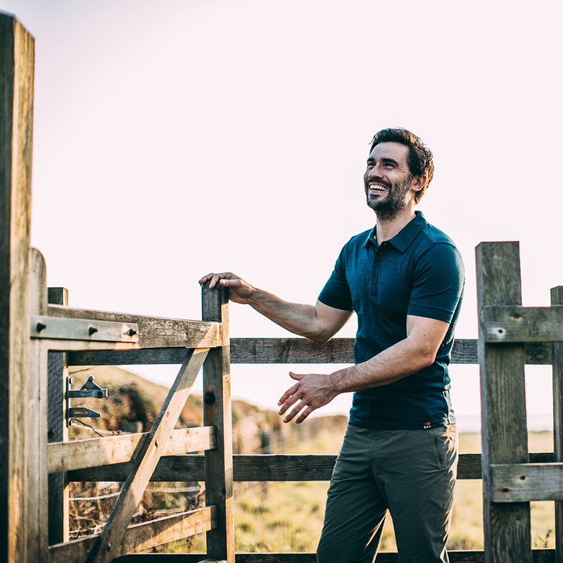 Isobaa |Mens Merino 180 Short Sleeve Polo Shirt (Plain Petrol) | The ultimate Merino wool polo – perfect for weekend hikes, bike commutes, post-adventure coffee stops, office days, and everything in-between.