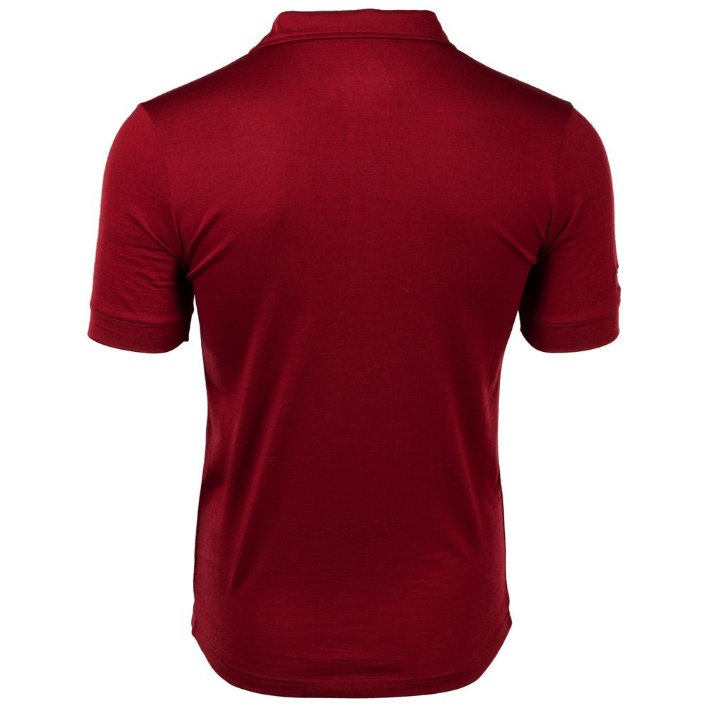 Isobaa |Mens Merino 180 Short Sleeve Polo Shirt (Plain Red) | The ultimate Merino wool polo – perfect for weekend hikes, bike commutes, post-adventure coffee stops, office days, and everything in-between.