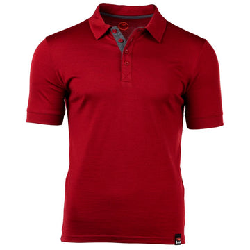 Mens Merino 180 Short Sleeve Polo Shirt (Red)