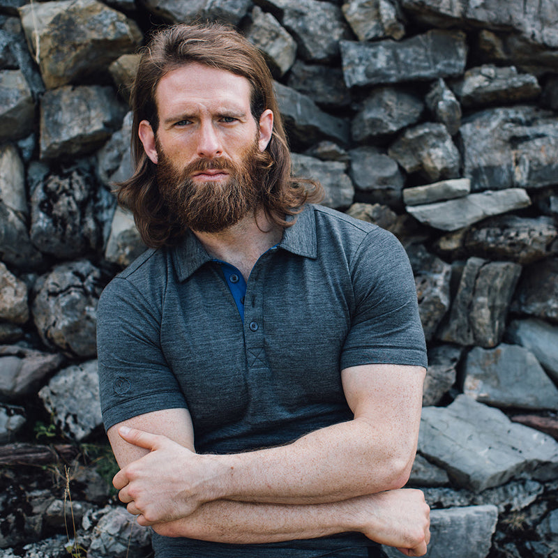 Isobaa | Mens Merino 180 Short Sleeve Polo Shirt (Black) | The ultimate Merino wool polo — perfect for weekend hikes, bike commutes, post-adventure coffee stops, office days, and everything in-between.