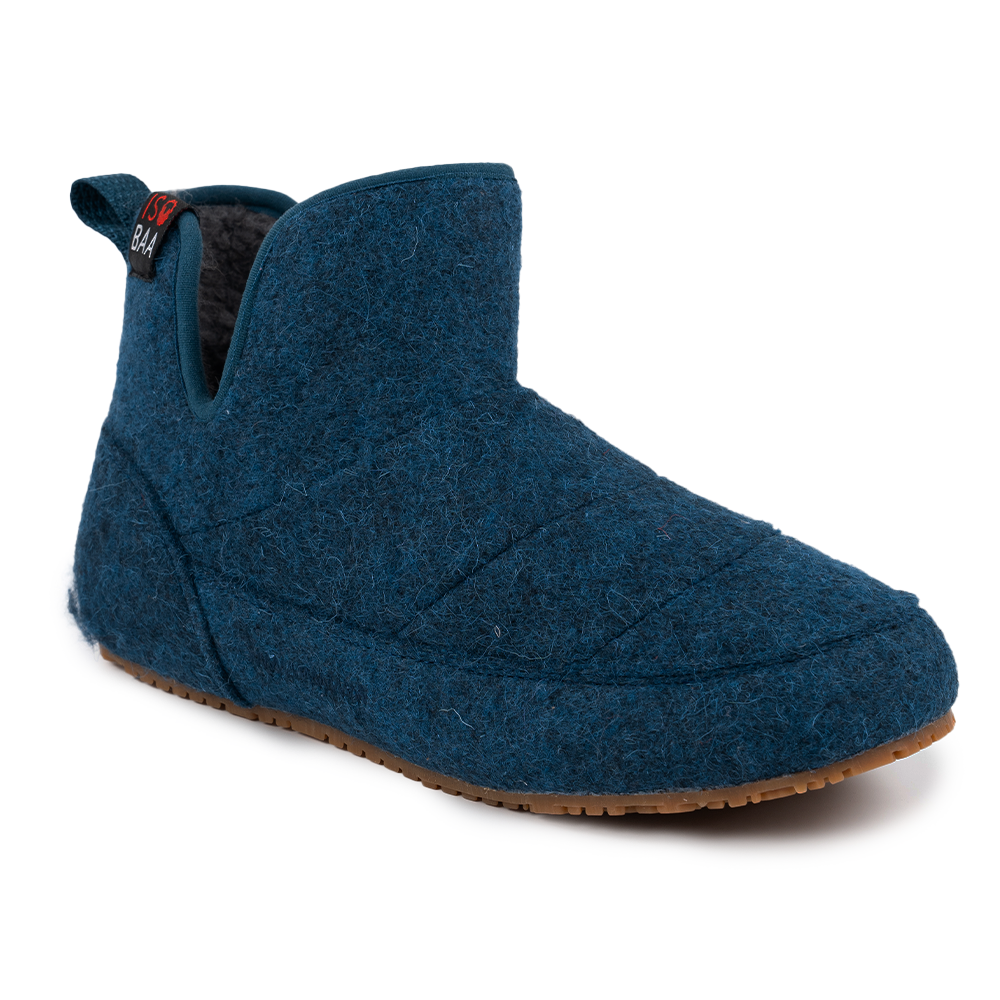 Isobaa | Merino Blend Slipper Boots (Petrol) | Relax in comfort in an optimal blend of merino & polyester, offering both cosy warmth and lasting durability.