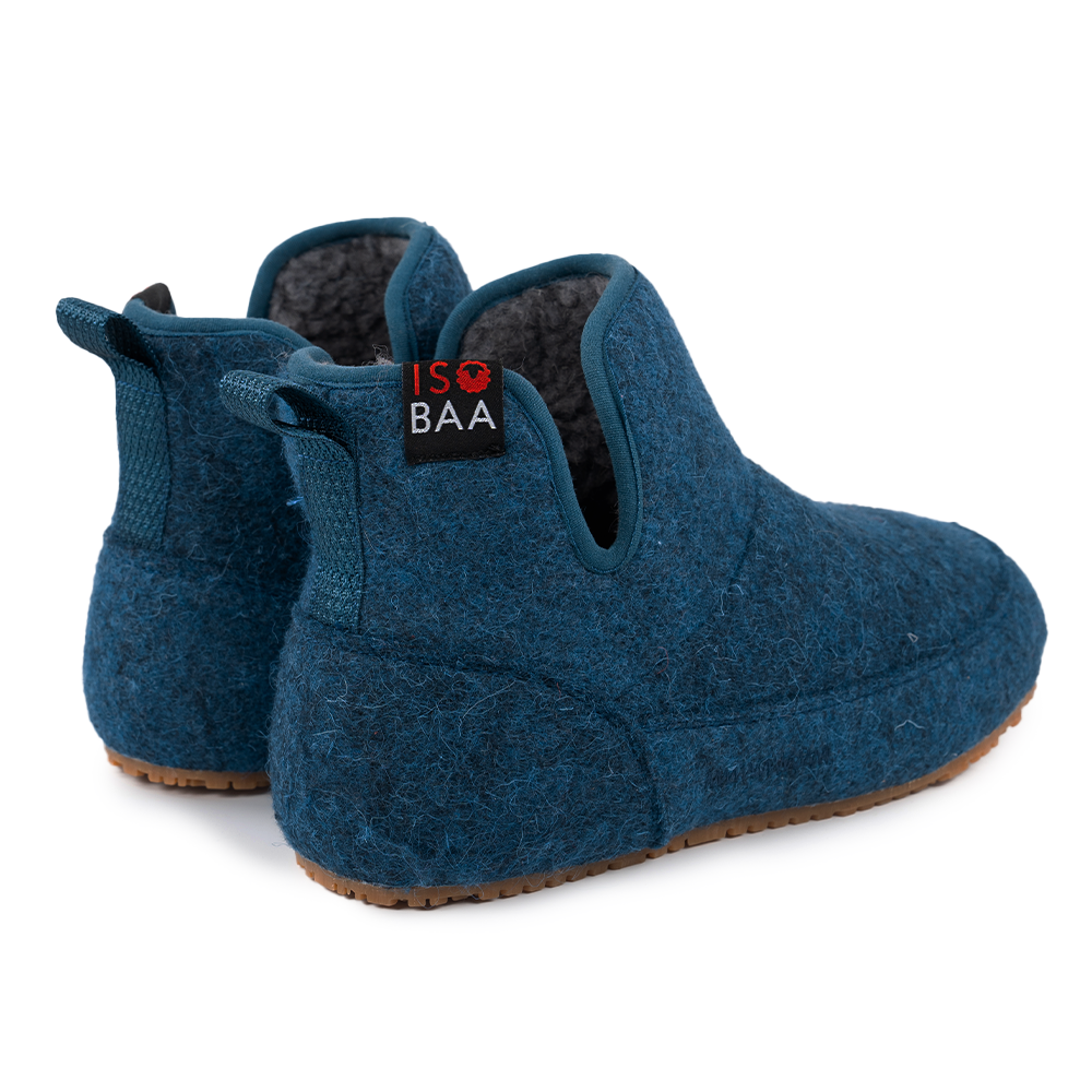 Isobaa | Merino Blend Slipper Boots (Petrol) | Relax in comfort in an optimal blend of merino & polyester, offering both cosy warmth and lasting durability.