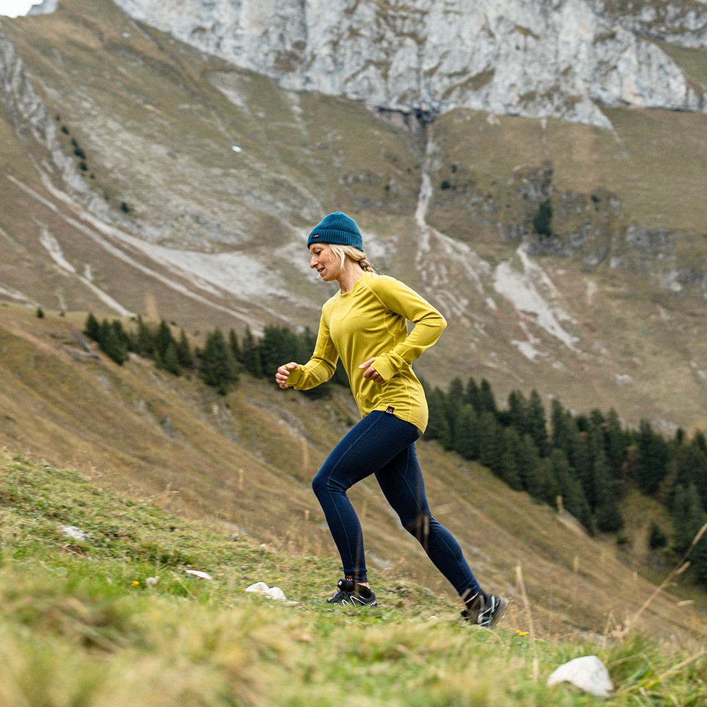 Isobaa | Womens 160 Merino Active Long Sleeve Crew (Lime) | Elevate your active wardrobe with our Women's 160 Merino Active Long Sleeve Crew, expertly crafted from 160g 18.5 micron superfine merino wool