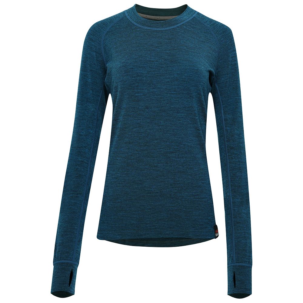 Isobaa | Womens 160 Merino Active Long Sleeve Crew (Petrol) | Elevate your active wardrobe with our Women's 160 Merino Active Long Sleeve Crew, expertly crafted from 160g 18.5 micron superfine merino wool