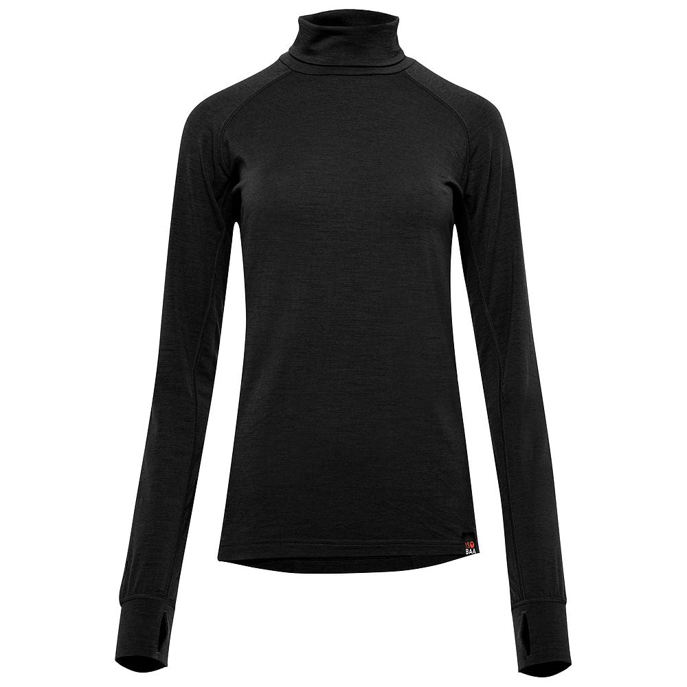 Isobaa | Womens 160 Merino Active Roll Neck (Black) | Embrace the chill in style with our Women's 160 Merino Active Roll Neck, crafted from 160g 18.5 micron superfine merino wool