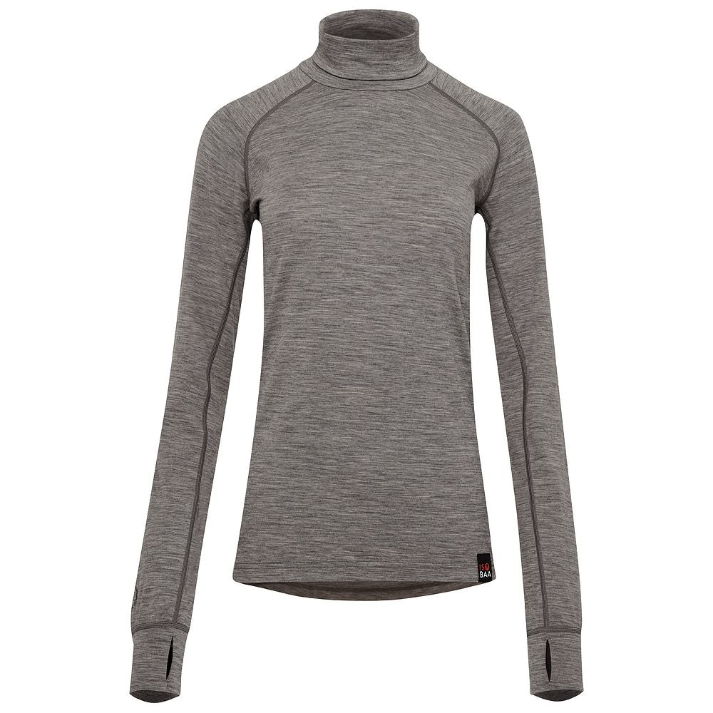 Isobaa | Womens 160 Merino Active Roll Neck (Charcoal Melange) | Embrace the chill in style with our Women's 160 Merino Active Roll Neck, crafted from 160g 18.5 micron superfine merino wool