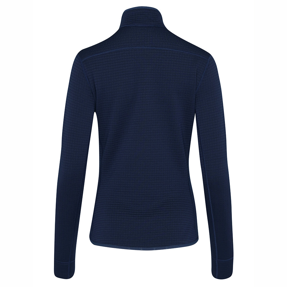 Isobaa | Womens 260 Merino Blend Grid Fleece (Navy) | Stay warm and comfortable during your cold-weather activities with the 260 Merino Blend Grid Fleece Half Zip