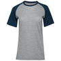 Womens Merino 150 Raglan Baseball Tee (Cloud/Petrol)