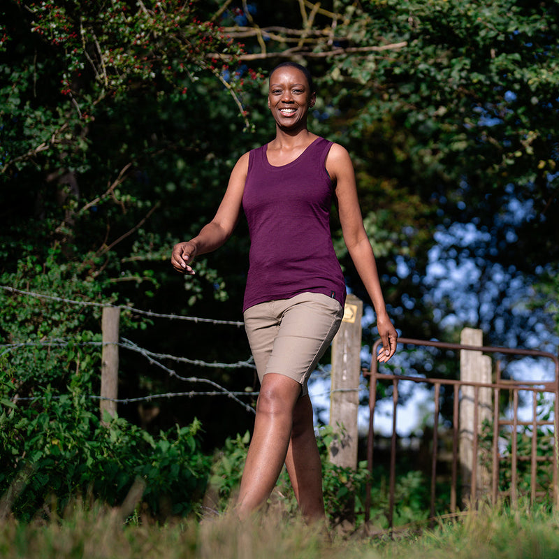 Isobaa | Womens Merino 150 Vest (Wine) | Be ready for any adventure with Isobaa's superfine Merino sleeveless Vest.