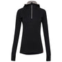 Womens Merino 200 Zip Neck Hoodie (Black)