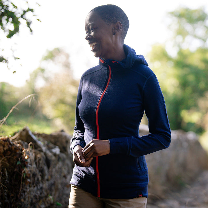 Womens Merino 260 Casual Hoodie (Navy)