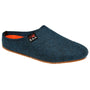 Merino Wool Blend Slippers (Petrol/Orange)