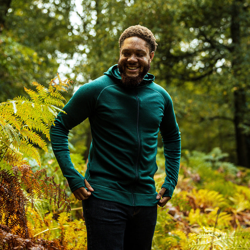 Isobaa | Mens IsoSoft 240 Hoodie (Emerald) | For chilly trailheads, post-workout cool-downs, and cosy weekends.