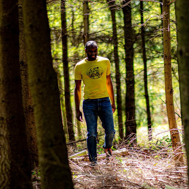 Isobaa | Mens Merino 150 Mountains Tee (Lime) | Gear up for adventure with our superfine Merino Tee.