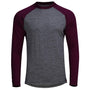 Mens Merino 180 Baseball Crew (Smoke/Wine)