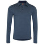 Mens Merino 200 Long Sleeve Polo Shirt (Denim/Navy)