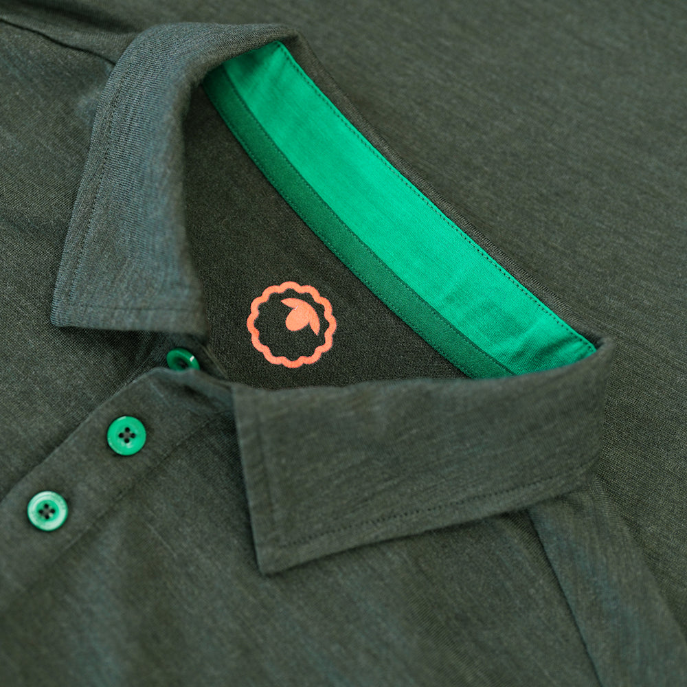 Mens green long sleeve polo outlet shirt