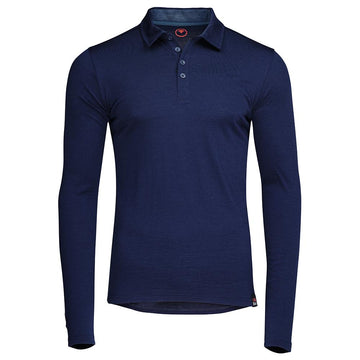 Mens Merino 200 Long Sleeve Polo Shirt (Navy/Denim)