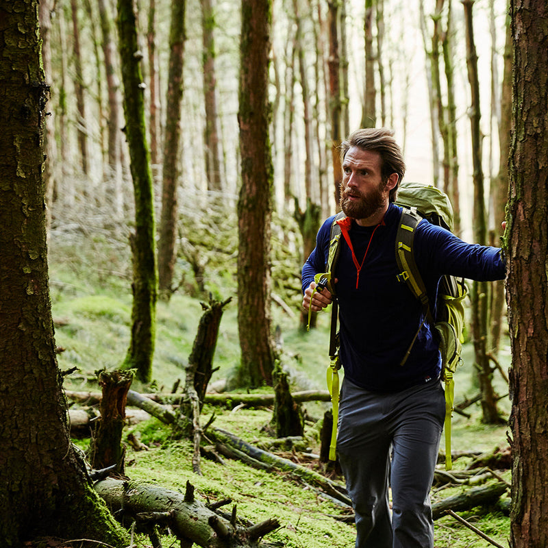 Isobaa | Mens Merino 200 Long Sleeve Zip Neck (Navy) | Experience the best of 200gm Merino wool with this ultimate half-zip top – your go-to for challenging hikes, chilly bike commutes, post-workout layering, and unpredictable weather.