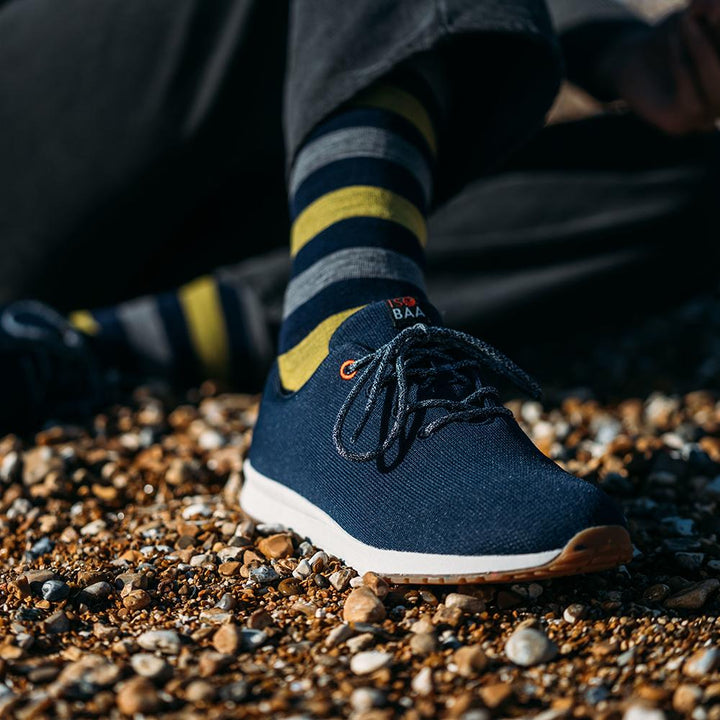 Merino Blend Everyday Socks (3 Pack - Navy/Lime)