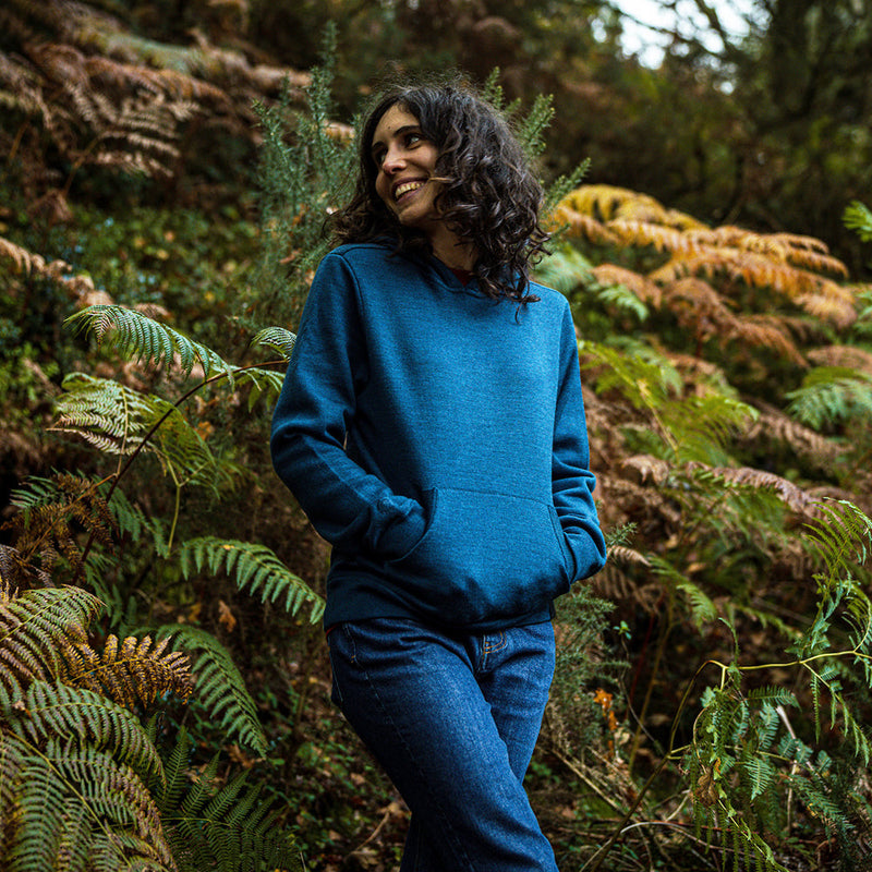 Isobaa | Womens LUX Hoodie (Petrol/Sky) | Discover the pinnacle of comfort with Isobaa's 100% Merino double-knit hoodie.