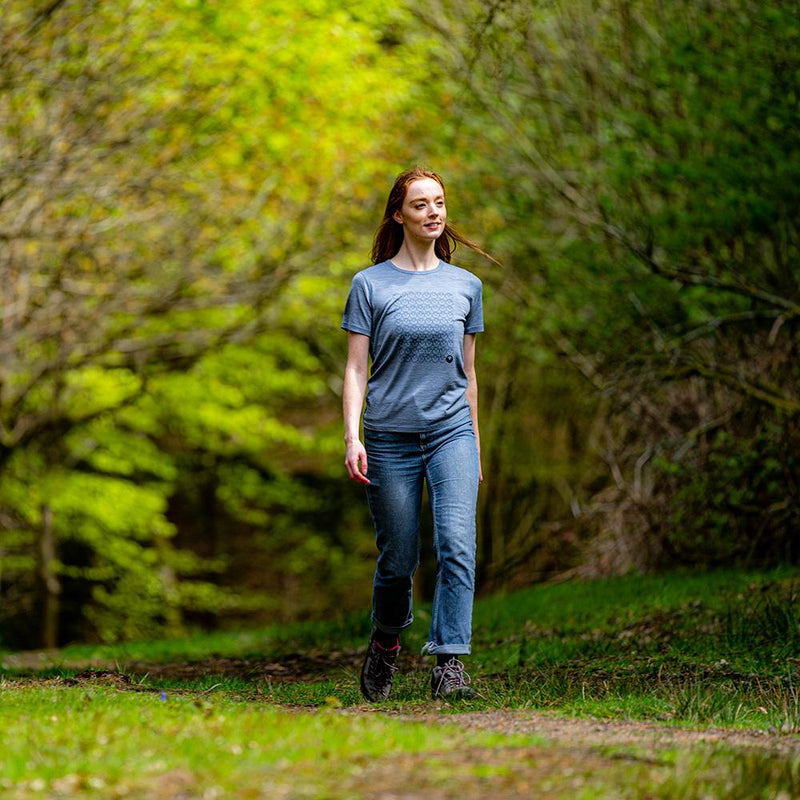 Isobaa | Womens Merino 150 Odd One Out Tee (Sky) | Gear up for everyday adventures, big and small, with Isobaa's superfine Merino Tee.