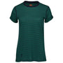 Womens Merino 150 Roll Sleeve Tee (Mini Stripe Navy/Green)