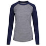 Womens Merino 180 Baseball Crew (Charcoal/Navy)