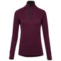 Womens Merino 200 Long Sleeve Zip Neck (Wine)