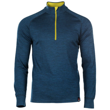 Mens Merino 200 Long Sleeve Zip Neck (Petrol)