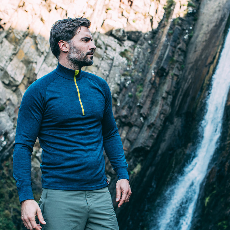 Isobaa | Mens Merino 200 Long Sleeve Zip Neck (Petrol) | Experience the best of 200gm Merino wool with this ultimate half-zip top – your go-to for challenging hikes, chilly bike commutes, post-workout layering, and unpredictable weather.