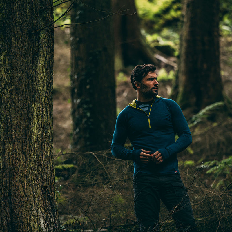 Isobaa | Mens Merino 200 Zip Neck Hoodie (Petrol) | The ultimate 200gm Merino wool hoodie.