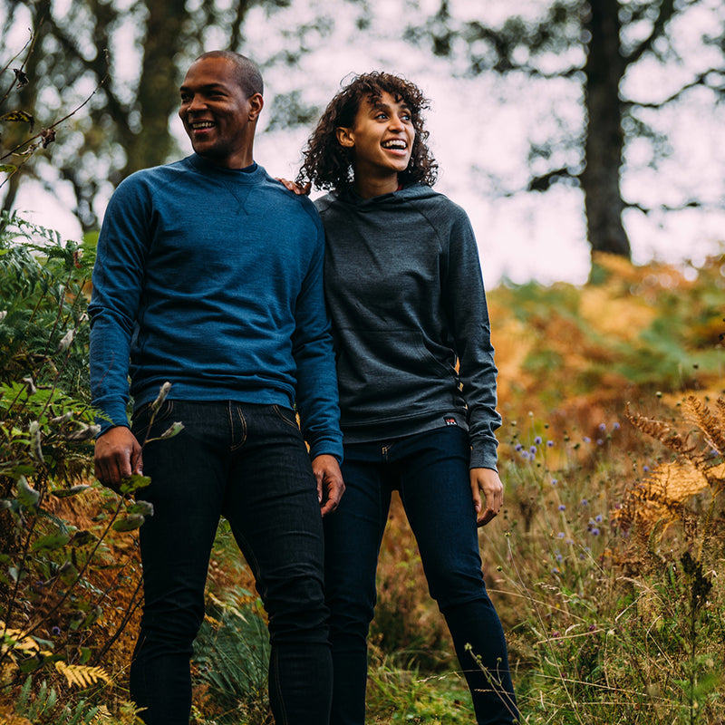 Isobaa | Mens Merino 260 Lounge Sweatshirt (Denim) | The ultimate 260gm Merino wool sweatshirt – Your go-to for staying cosy after chilly runs, conquering weekends in style, or whenever you crave warmth without bulk.