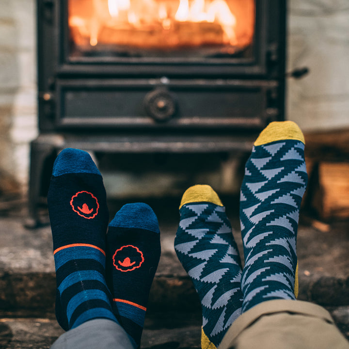 Merino Blend Everyday Socks (3 Pack - Petrol/Sky)